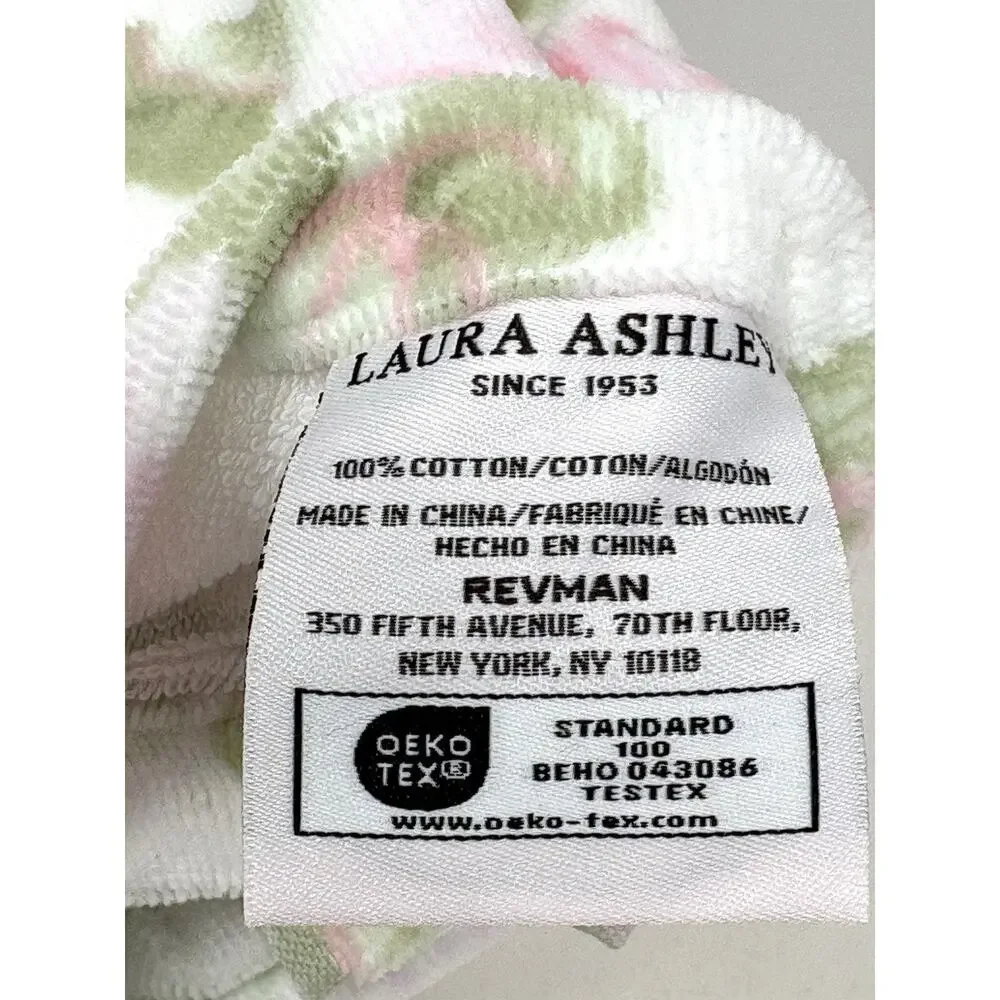 Laura Ashley Fingertip Towels Set Floral Morning Gloria 2 Pcs Pink Green NWT